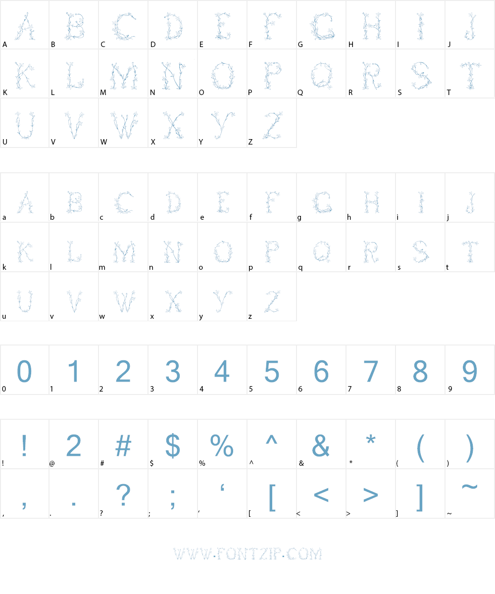 Fleurs de Liane Font Character